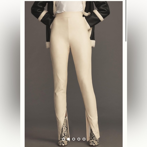 BRAND NEW Anthropologie Avec Les Filles High-Waisted Faux Leather Slit Leggings - Picture 4 of 8
